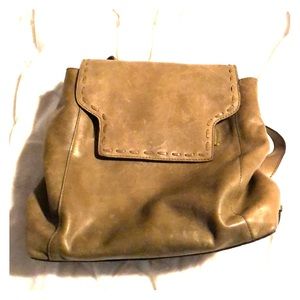 Nino Bossi green leather backpack purse